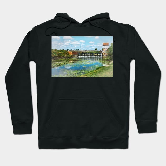 Abbey Mill Weir At Tewkesbury Hoodie by IanWL